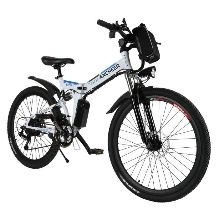 Bicicletta elettrica pieghevole da uomo da 26" - Mountain bike 22-30 km/h - 250W / 21 velocità - Nera