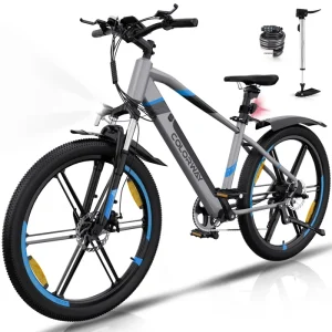 Bicicletta elettrica COLORWAY da 26", mountain bike urbana, batteria al litio rimovibile da 36V12Ah