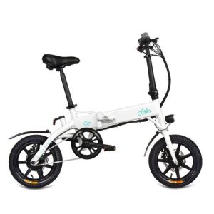 Bicicletta elettrica pieghevole Fiido D1, mountain bike elettrica urbana a velocità variabile, motore da 250 W, ruote da 14 pollici, batteria da 7,8 Ah, velocità massima 25 km/h, bianca.