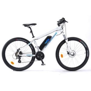 MAKADAM E-ENERGIE E-bike da 27,5″ - Autonomia 55 km - Motore SHIMANO a 21 velocità - Freni a disco - Telaio in alluminio - Da donna - Bianca