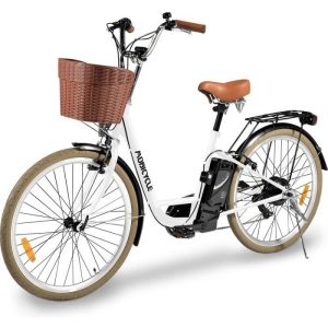 MOBICYCLE E-City Bicicletta elettrica urbana – Motore XAD da 250 W – Telaio XCX da 26″ – Bianca