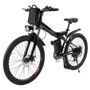 Bicicletta elettrica pieghevole da montagna da 26" - Batteria agli ioni di litio da 36 V 8 Ah - 7 velocità - Autonomia di 40 km - Spina europea