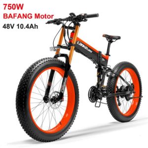Bicicletta elettrica a pedalata assistita T750plus da 26 pollici, batteria da 48 V 10,4 Ah, motore Bafang di alta qualità da 750 W (rossa)