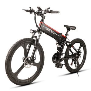 Bicicletta elettrica pieghevole Lixada da 26 pollici con assistenza elettrica, monopattino elettrico con cerchione, motore nero