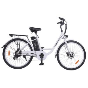 Bicicletta elettrica VELOBECANE da 26" - 7 velocità - Freni a disco - Autonomia 40 km - Bianca