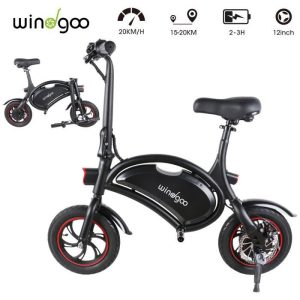 Bicicletta elettrica pieghevole Windgoo da 12" per adulti, velocità fino a 25 km/h, autonomia di 15 km - B3 nera